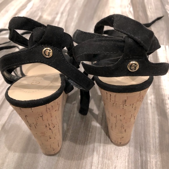 NWOT Guess black ankle tie wedges. - Picture 3 of 9